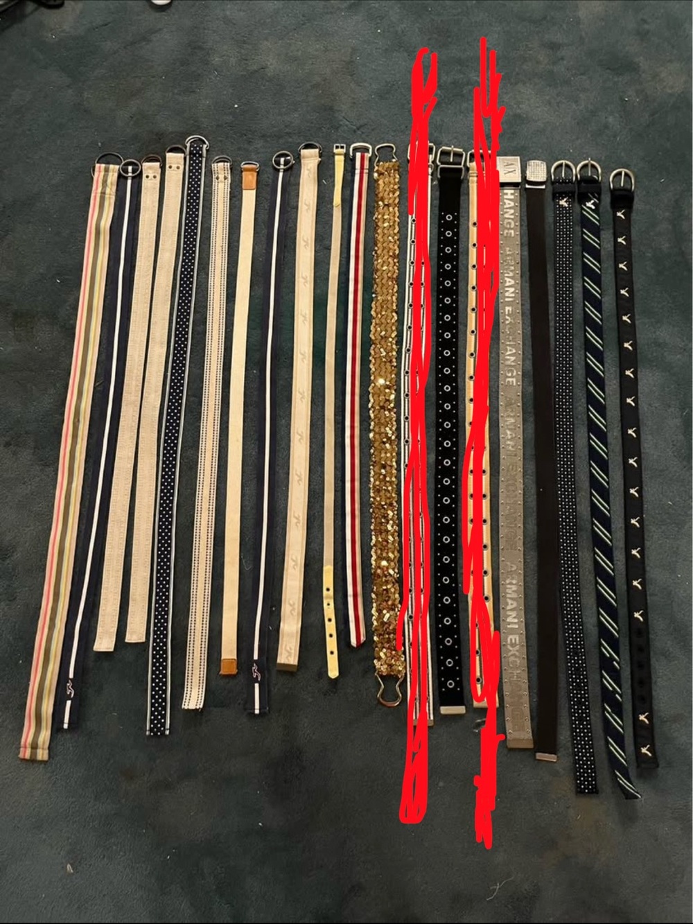 variety of (20) material belts small/med.hollister,ae, Aeropostale teen/women